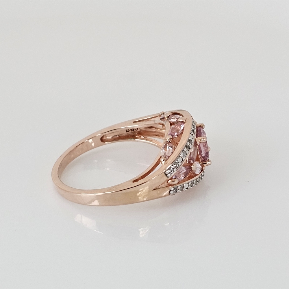 Natural Color Shift Garnet Ring 18K Rose Gold Vermeil Size 7.5! - Picture 3 of 8